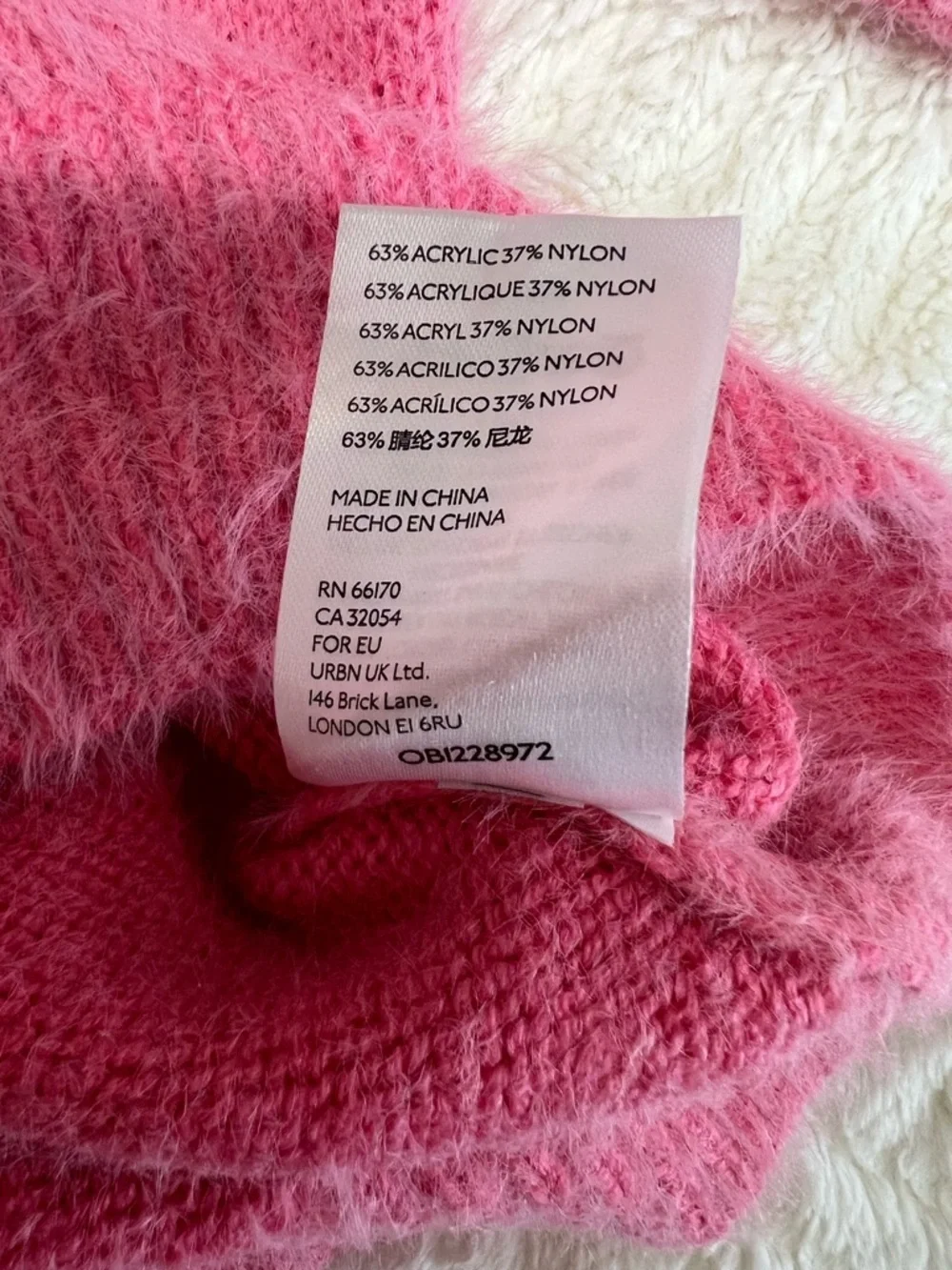 Urban Outfitters Fuzzy Pink Cropped Sweater Coquette Fairycore Raw Hem